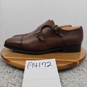 To Boot New York Mens 8.5 Hammill Brown Double Monk Strap Cap Toe Daily Loafer